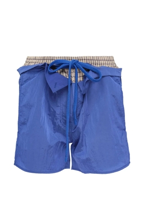Open YY color-block layered shorts - Blue