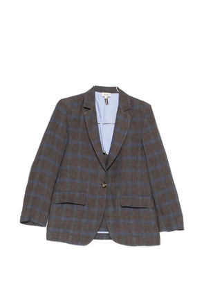 Diega check-pattern single-breasted blazer - Brown