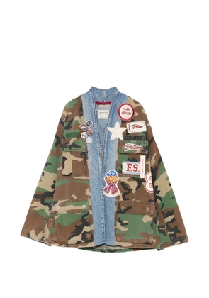 FRONT STREET 8 camouflage-print patch-embellished jacket - Green