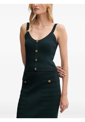 GUESS USA Emmie ribbed-knit button-up top - Green