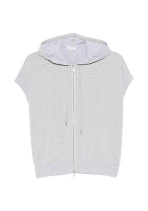 Peserico cap-sleeve zip-up cardigan - Grey