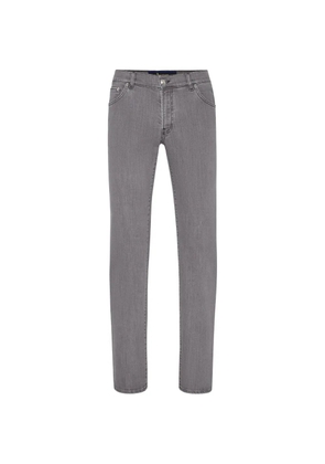 Billionaire crest rivets five-pocket jeans - Grey