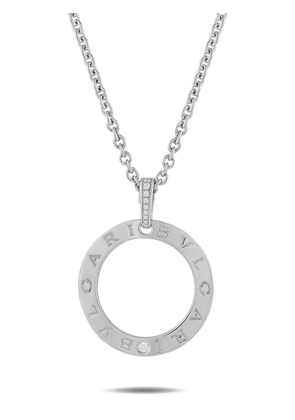 Bvlgari Pre-Owned 18k white gold diamond pendant necklace - Silver