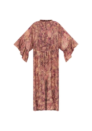 ISABEL MARANT graphic-print ruffled dress - Pink