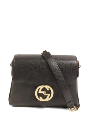 Gucci Pre-Owned Interlocking G leather shoulder bag - Black