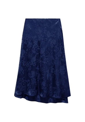 Shanghai Tang Tang jacquard floral-motif midi skirt - Blue