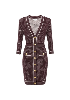 Elisabetta Franchi diamond-jacquard mini dress - Brown