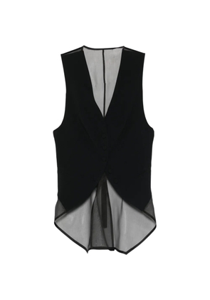 Emporio Armani sheer-panel waistcoat - Black