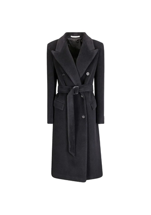 Tagliatore belted double-breasted coat - Black