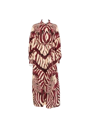CONNOR&BLAKE zebra-print braided-belt maxi dress - Red