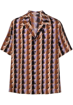 Valentino Garavani 3Dream logo printed silk shirt - Brown