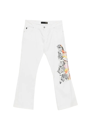 Roberto Cavalli Vintage 2000s floral-print trousers - White