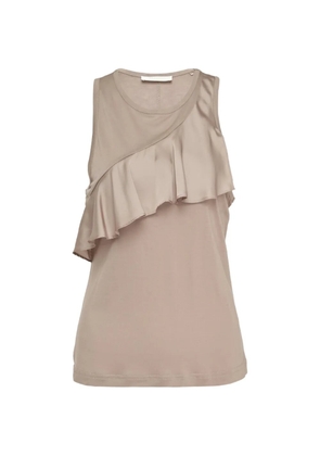 Club21 Collection ruffled jersey top - Neutrals