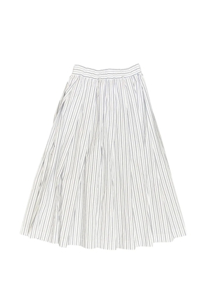 Bergfabel Mathilde pleated striped midi skirt - White