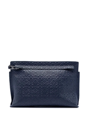 Loewe Pre-Owned 2016 Embossed Anagram Leather Repeat T clutch bag - Blue