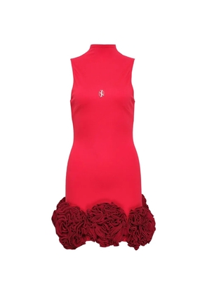 KENZIE KLAMBIE ruffled-hem sleeveless mini dress - Red