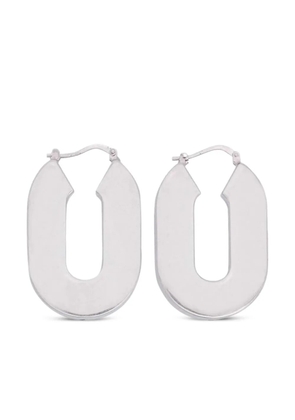 Jil Sander logo-engraved hoop earrings - Grey