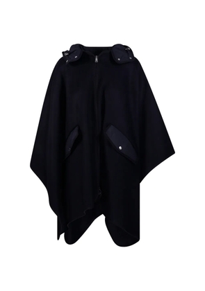 Moncler logo-patch hooded cape - Blue