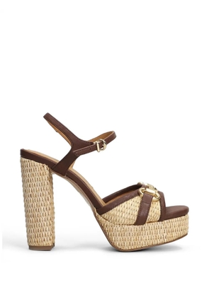 Pedro Miralles horsebit platform sandals - Neutrals