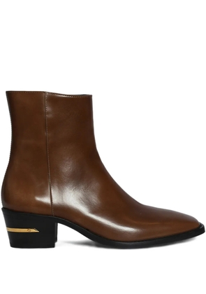 AMIRI heel-detail leather ankle boots - Brown
