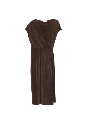 Vince plissé-effect midi dress - Brown