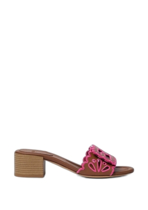 FENDI scalloped sandals - Brown