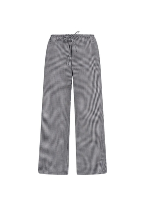 DUNST check-pattern drawstring trousers - Blue