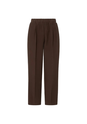LIU JO elasticated-waistband pressed-crease trousers - Brown