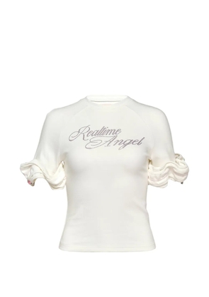 SULTRY VIRGIN ruffle-cuff T-shirt - Neutrals