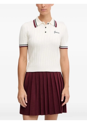 GUESS USA ribbed polo shirt - White