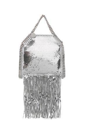 Stella McCartney mini Falabella fringed tote bag - Silver