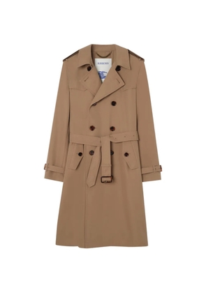Burberry long silk cotton Foxfield trench coat - Neutrals