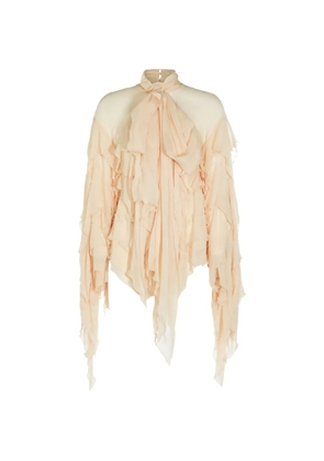Blumarine ruffled asymmetric blouse - Neutrals