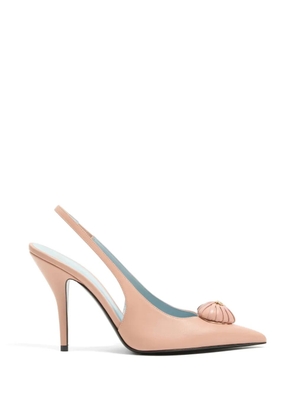 Valentino Garavani Coeur Royal slingback pumps in kidskin 100mm - Pink