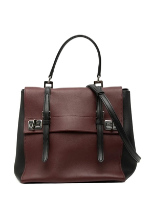 Prada Pre-Owned 2014-2016 Bicolor Soft Calf Double Turnlock satchel - Red
