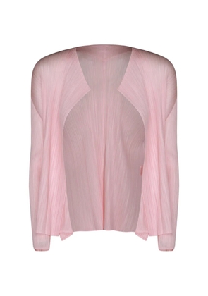 Pleats Please Issey Miyake plissé-effect cardigan - Pink