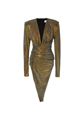 Alexandre Vauthier rhinestone-embellished draped dress - Gold