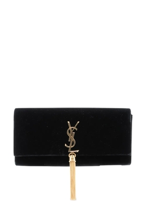 Saint Laurent Pre-Owned 2014 Velvet Classic Monogram Cassandre Tassel clutch bag - Black