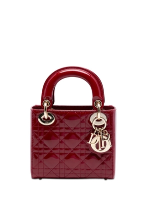 Christian Dior Pre-Owned 2018 Mini Patent Cannage Lady Dior satchel - Red
