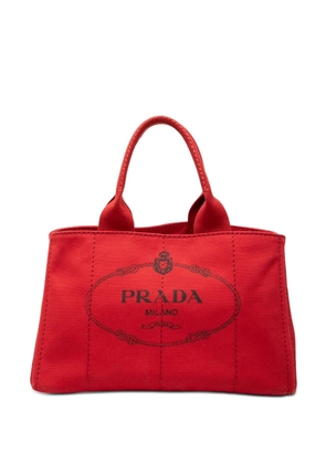 Prada Pre-Owned 2013-2026 Canvas Canapa Logo satchel - Red