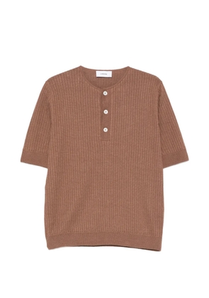 Lardini ribbed button shirt - Brown