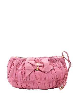 Prada Pre-Owned 2010-2026 Nappa Gaufre Bow Wristlet clutch bag - Pink
