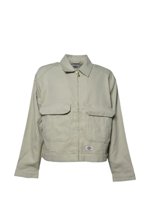 DICKIES logo-patch zip-up jacket - Neutrals