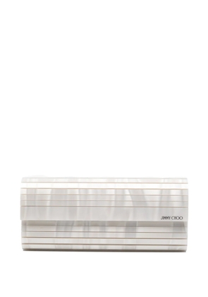 Jimmy Choo ribbed clutch bag - White