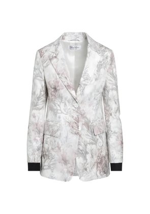 Max Mara floral-print single-breasted blazer - White