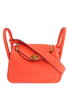 Hermès Pre-Owned mini Lindy leather shoulder bag - Orange
