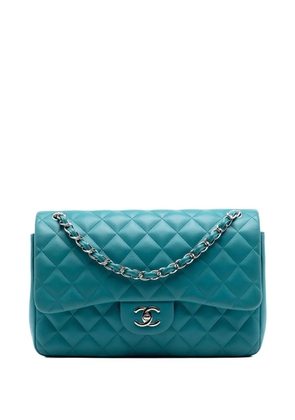 CHANEL Pre-Owned 2014-2015 Jumbo Classic Lambskin Double Flap shoulder bag - Blue