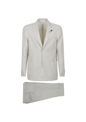 Lardini flower-pin single-breasted suit - Neutrals