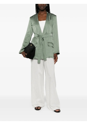 MONOCHROME belted satin-finish jacket - Green