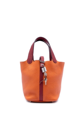 Hermès Pre-Owned 2016 Bicolor Clemence and Swift Picotin Lock 18 handbag - Red